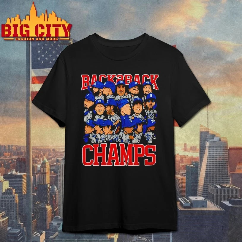 Back2Back Champ Los Angeles Dodgers members Cartoon Shirt
