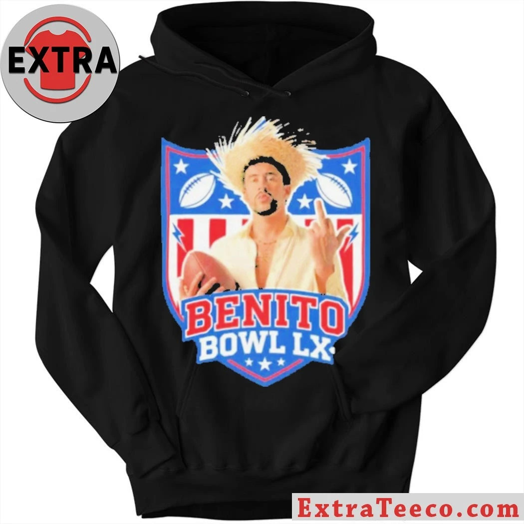 Bad Bunny Benito Bowl LX Football Shield Edgy Urban Music 2026 Shirt