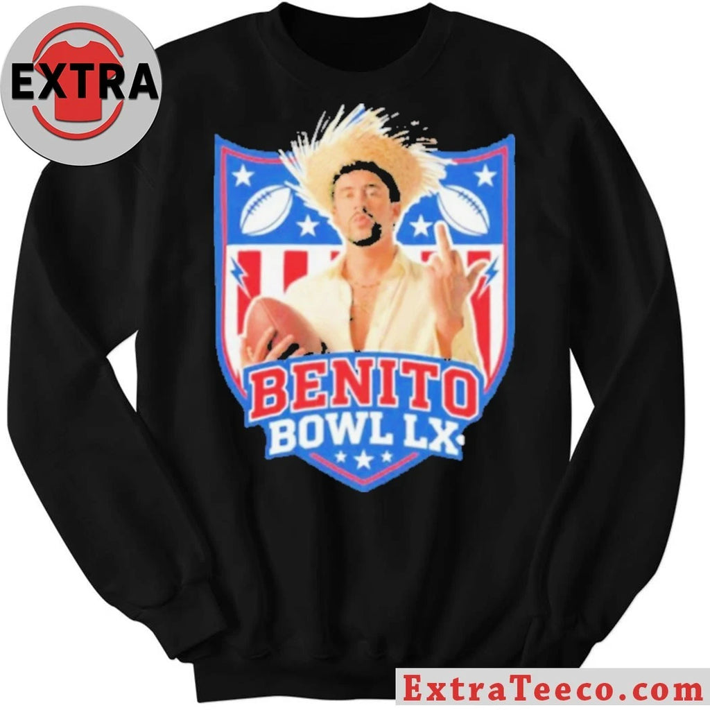 Bad Bunny Benito Bowl LX Football Shield Edgy Urban Music 2026 Shirt