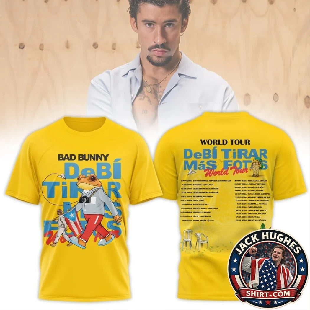 Bad Bunny Debí Tirar Más Fotos World Tour 2025-2026 T-Shirt