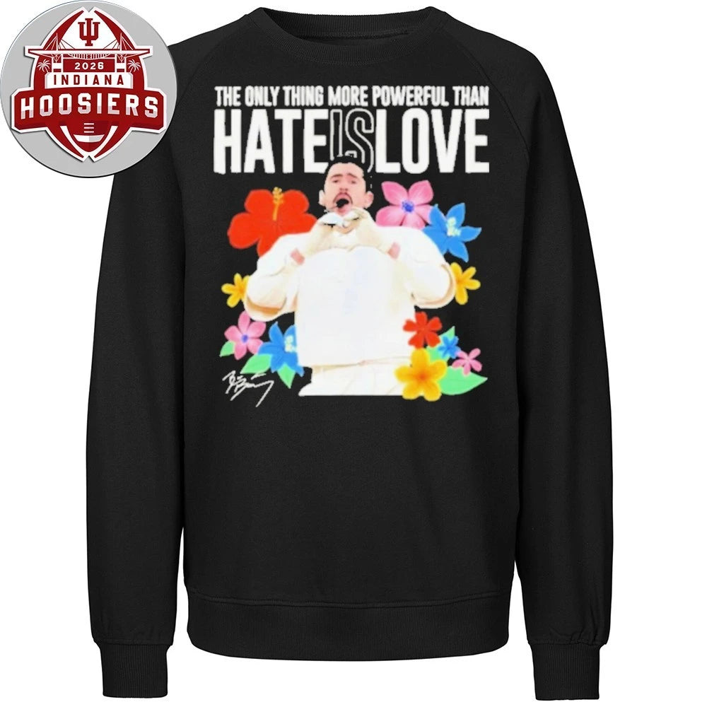 Bad Bunny Hate Is Love Floral Urban Music Fan Shirts