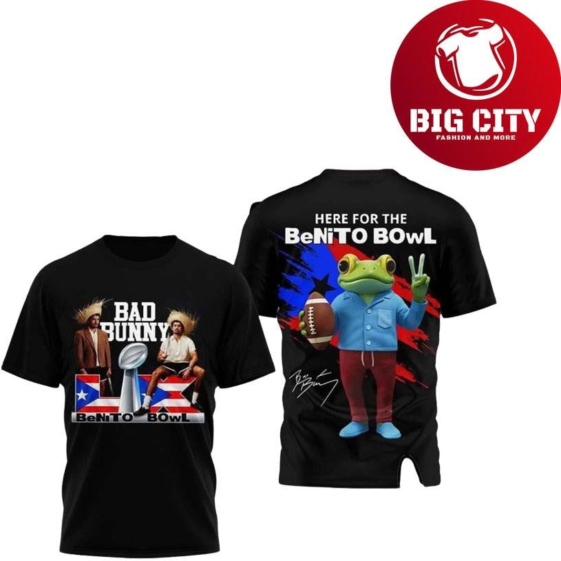 Bad Bunny Here For The Benito Bowl Black Shirt