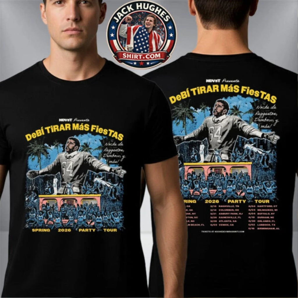 Bad Bunny Spring 2026 Party Tour Debi Tirar Mas Fiestas Schedule Tour Two Sided Hoodie Shirt