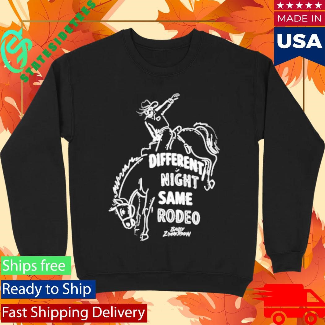 Bailey Zimmerman Different Night Same Rodeo Cowboys Shirt