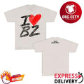 Bailey Zimmerman Music I Heart Bz Ivory Oversized Two Sided Shirt