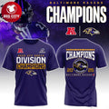 Baltimore Ravens 2025 AFC North Champions Two Sided Shirt
