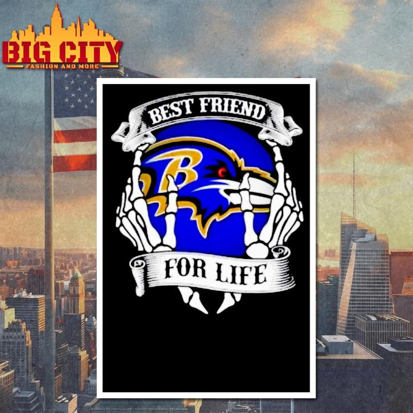 Baltimore Ravens Football Best Friend For Life Hands Bones Shirt