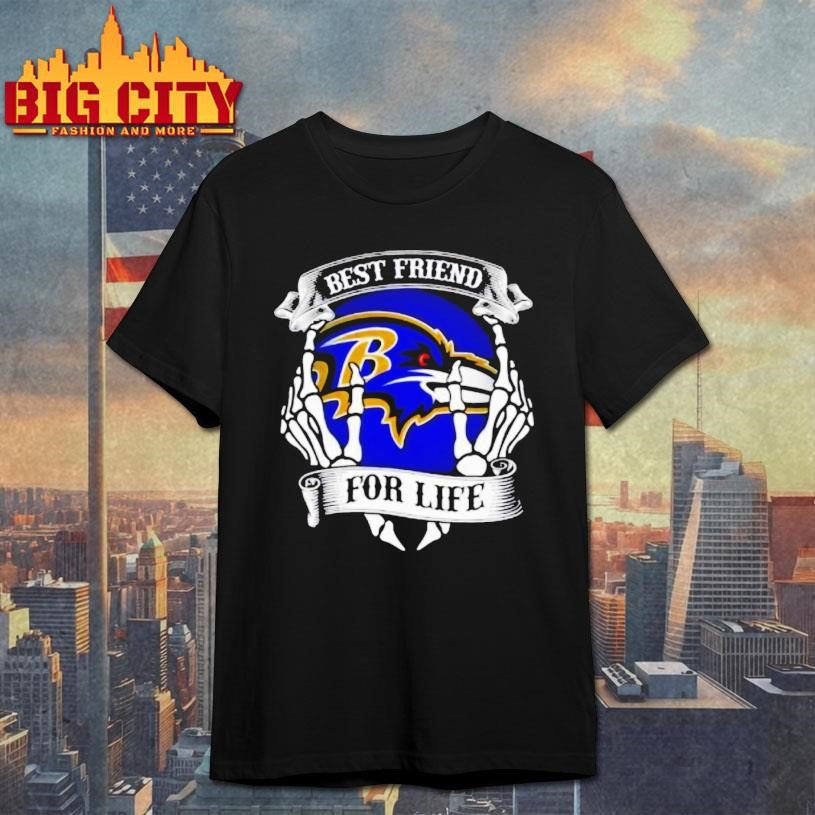 Baltimore Ravens Football Best Friend For Life Hands Bones Shirt