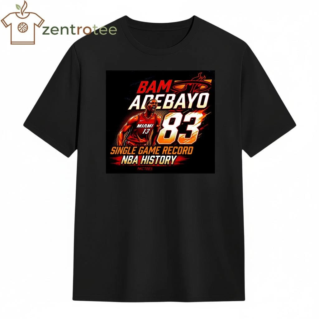 Bam Adebayo 83-Point NBA Record T-Shirt – Nkctees Brand – Premium Cotton