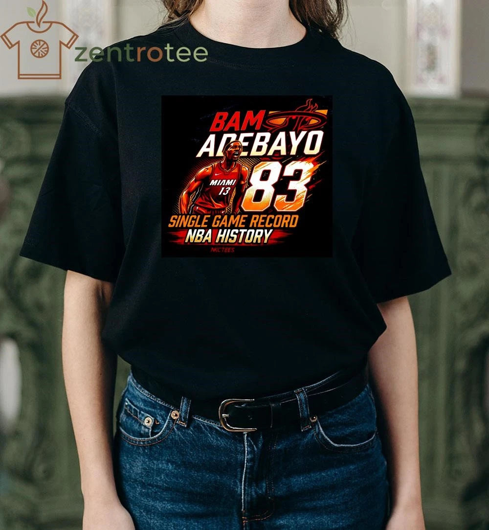 Bam Adebayo 83-Point NBA Record T-Shirt – Nkctees Brand – Premium Cotton