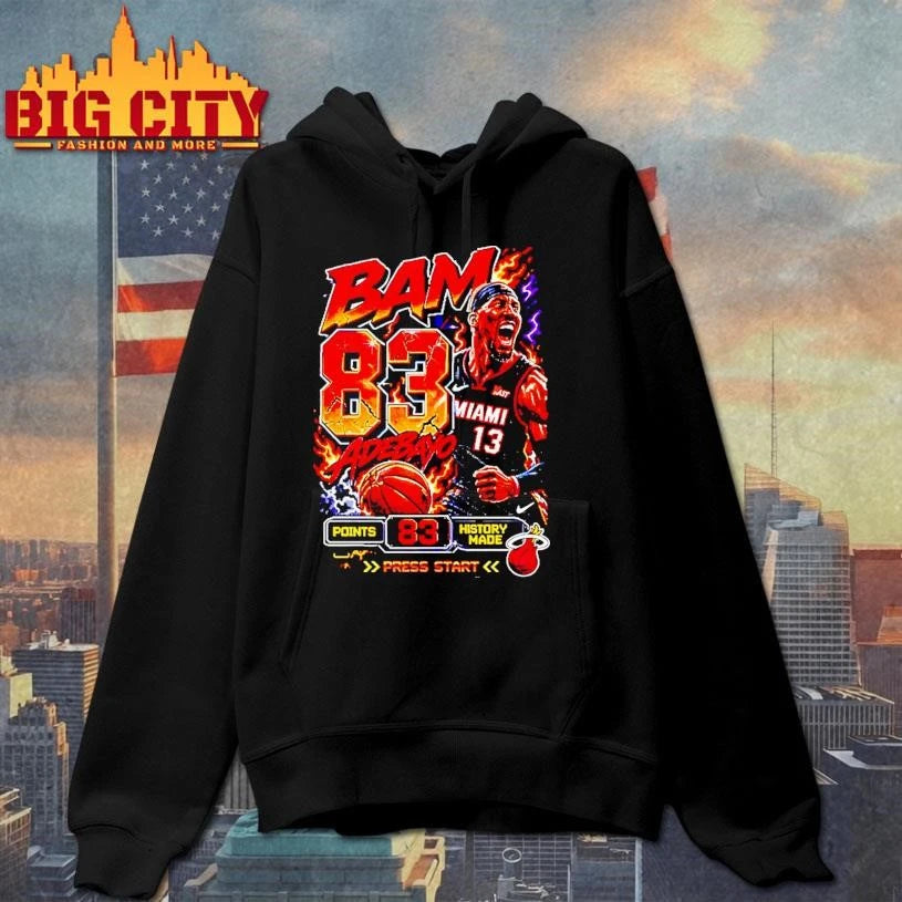 Bam Adebayo 83 point history made Miami Heat basketball blazing graphic shirt