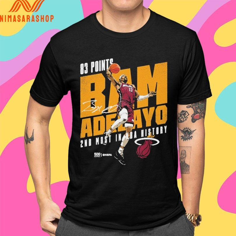 Bam Adebayo Miami Heat 83 Points 2nd Most In Nba History Shirts