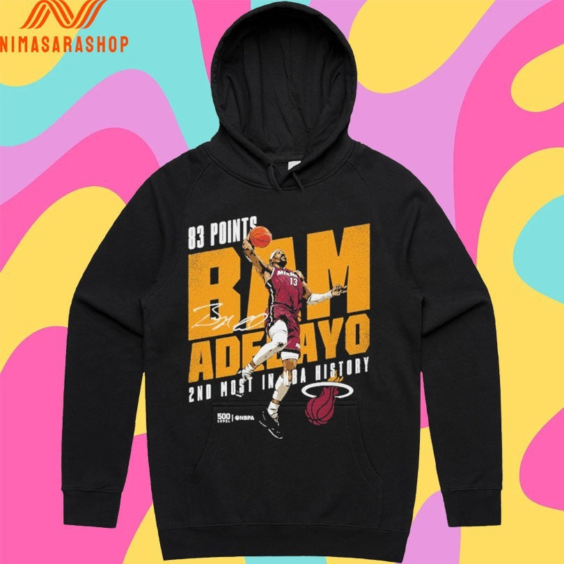Bam Adebayo Miami Heat 83 Points 2nd Most In Nba History Shirts