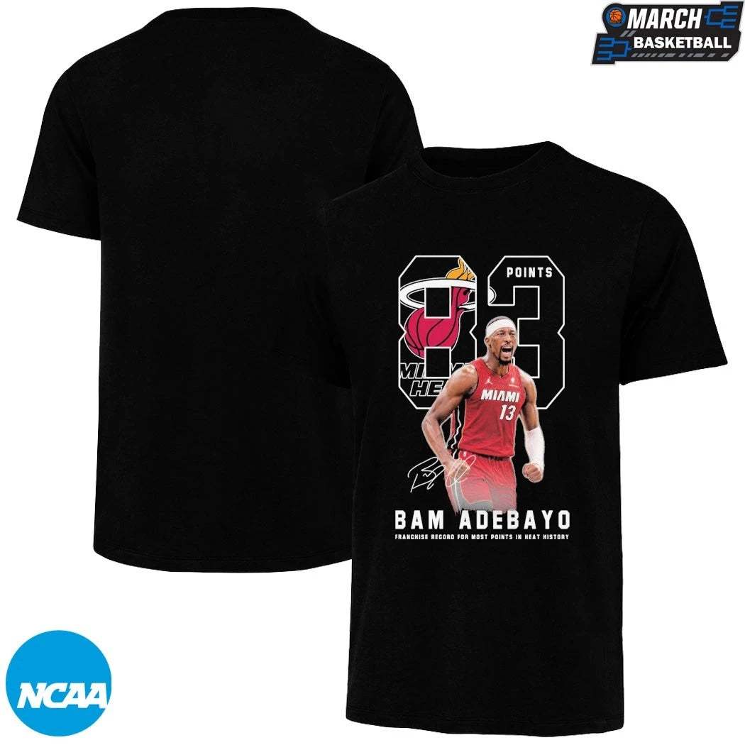 Bam Adebayo Miami Heat 83 Points Franchise Record For Most Points In Heat History Signature T-shirts