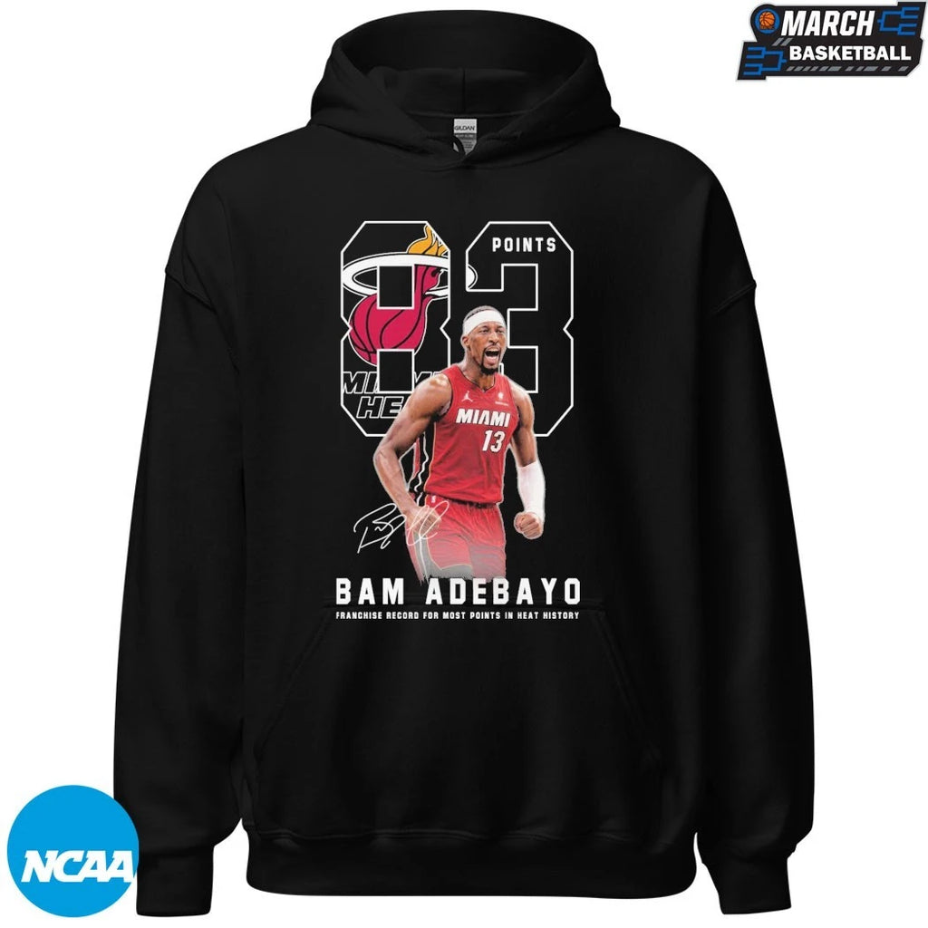 Bam Adebayo Miami Heat 83 Points Franchise Record For Most Points In Heat History Signature T-shirts