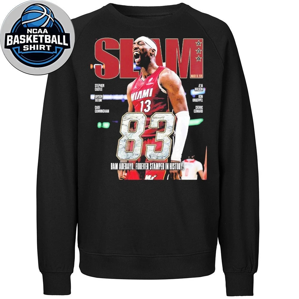 Bam Adebayo Miami Heat On The Cover Of SLAM 261 83 Points Forever Stamped In History Shirt
