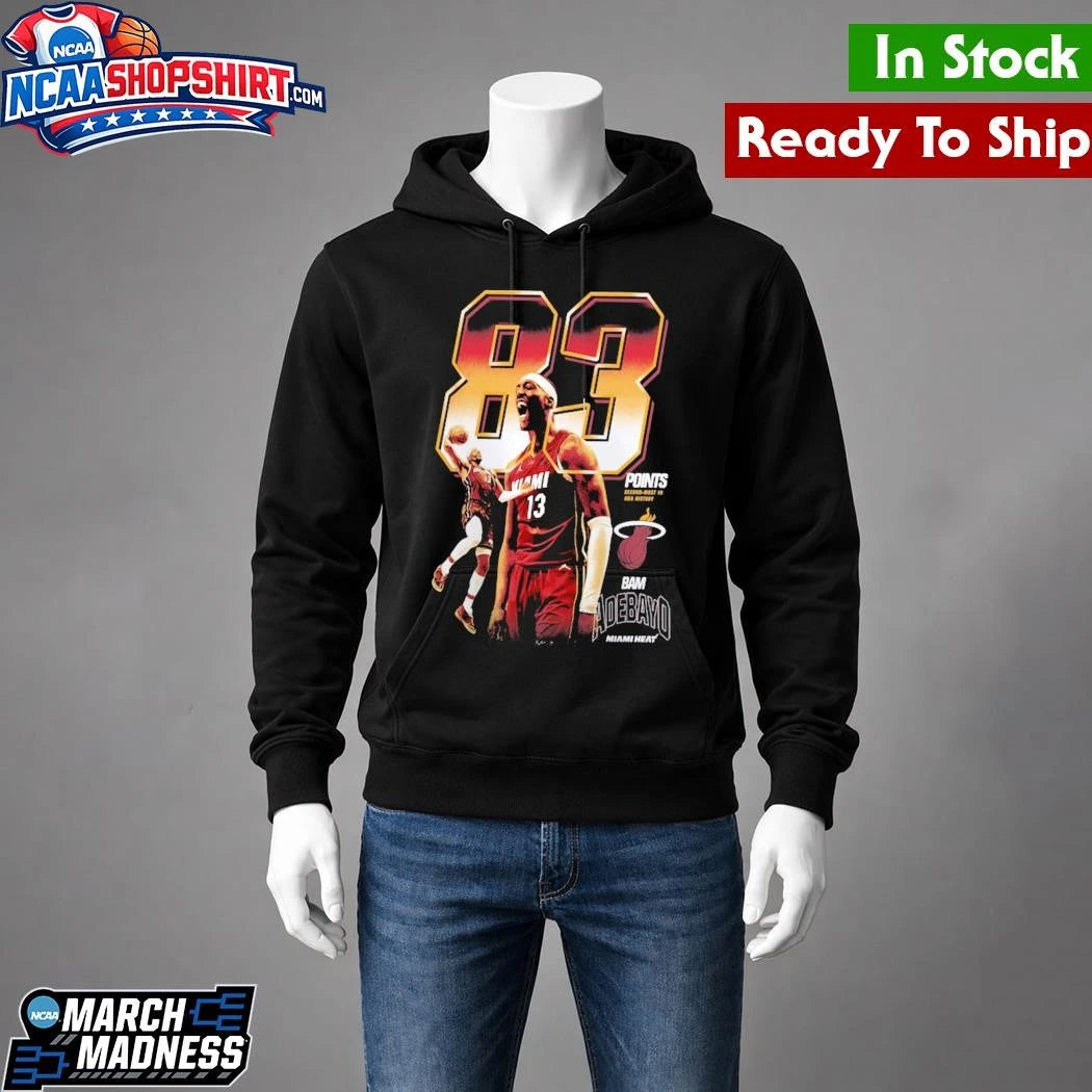 Bam Adebayo Miami Heat Second Most Points in an NBA Game Milestone Shirt