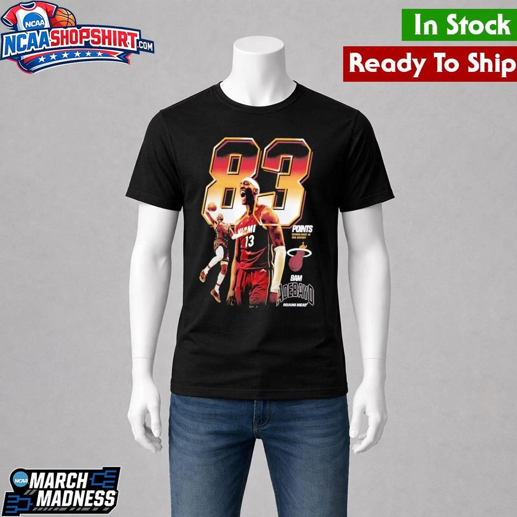 Bam Adebayo Miami Heat Second Most Points in an NBA Game Milestone Shirt