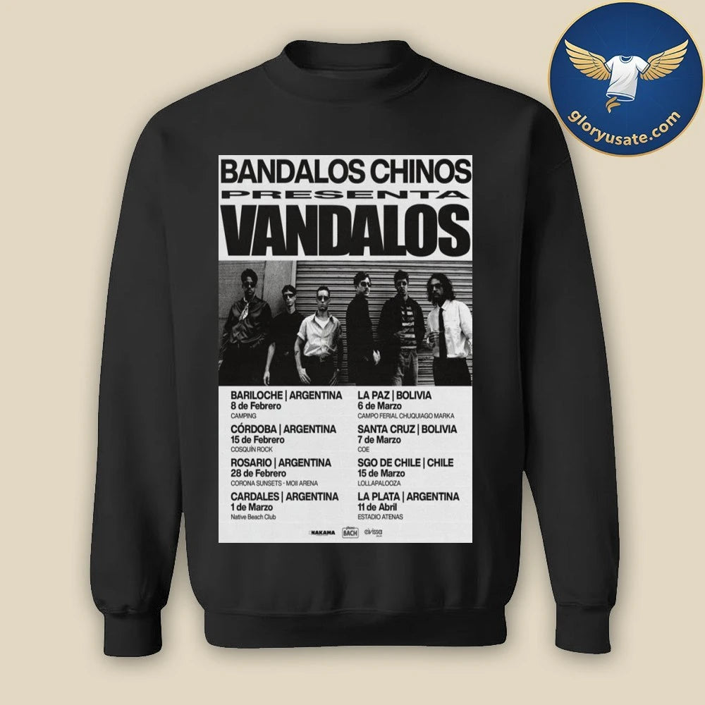 Bandalos Chinos Vandalos Tour 2026 Poster Shirt