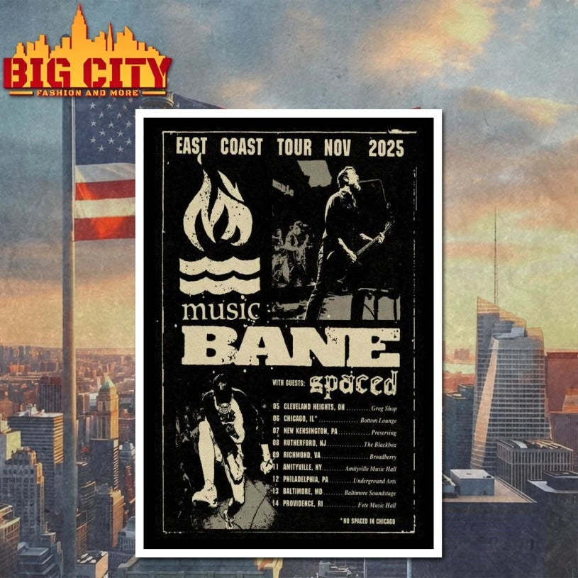 Bane East Coast Tour Nov 2025 Poster shirt