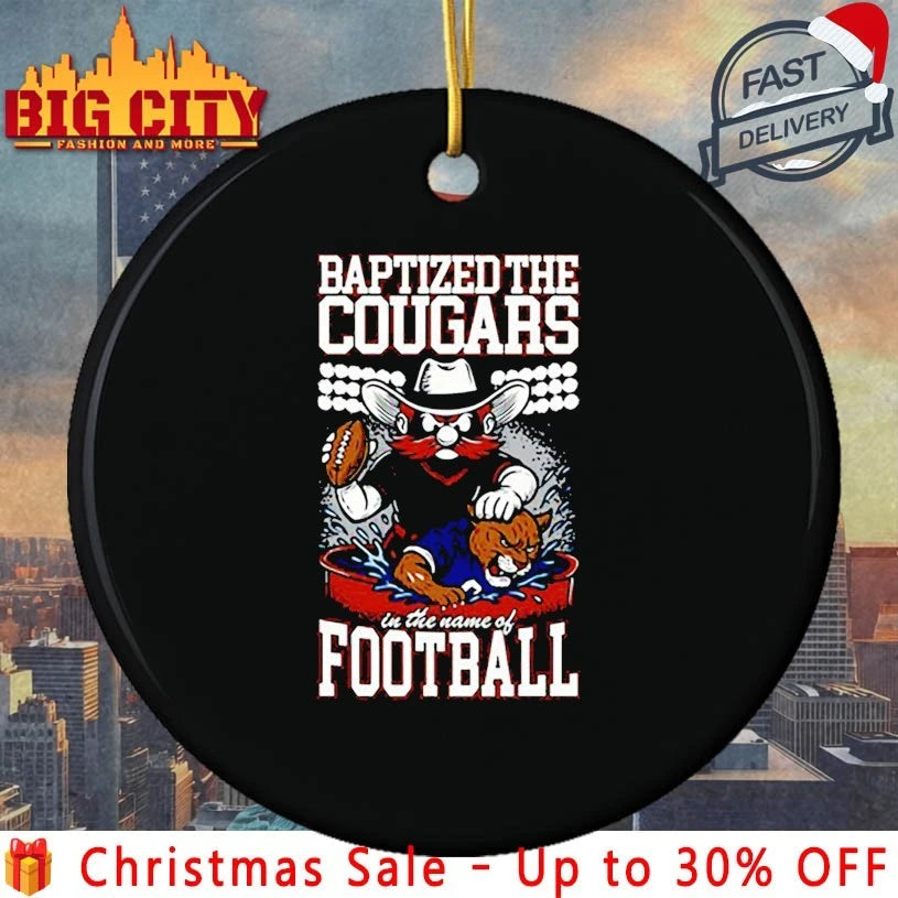 Baptized the Cougars In the name of football pocket shirt