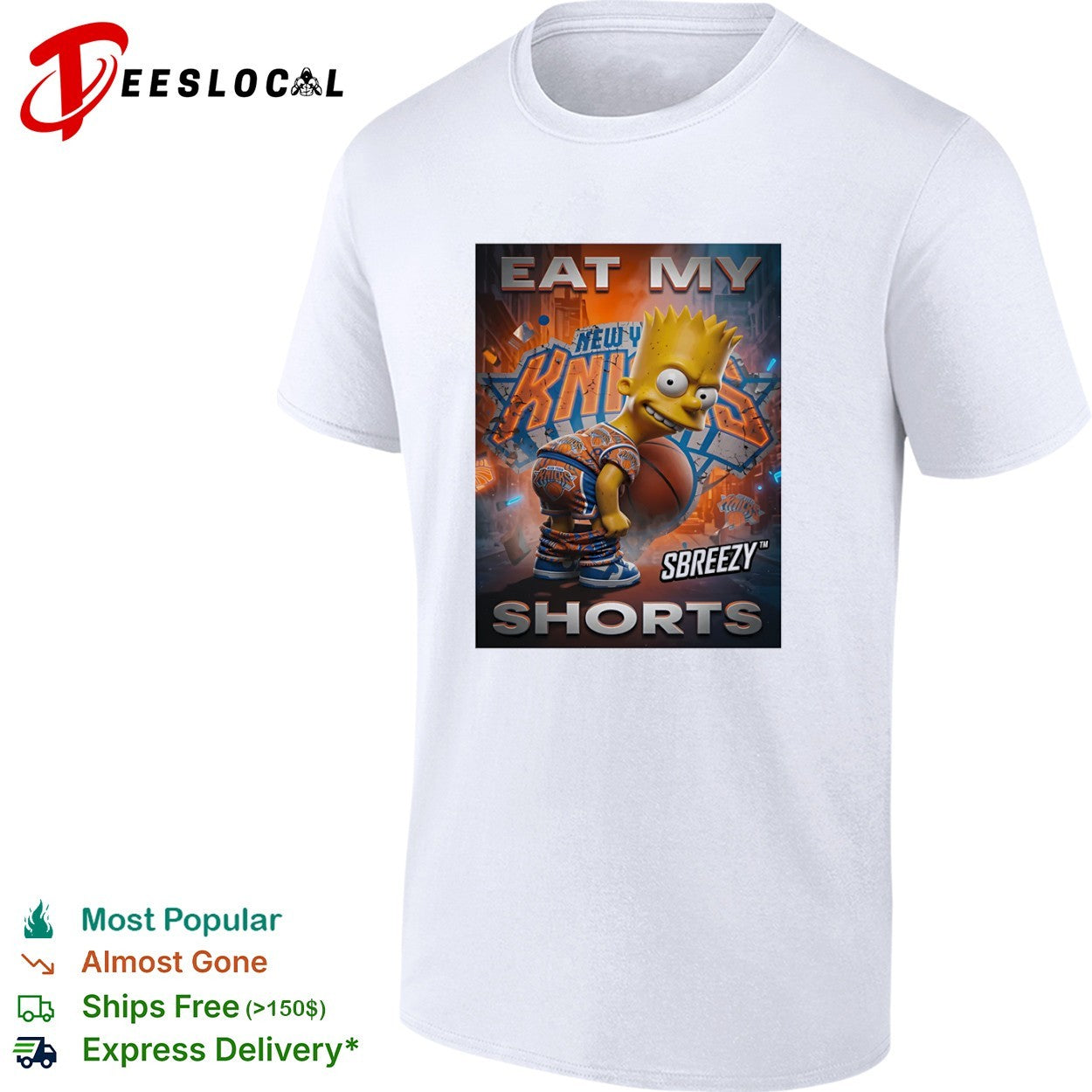 Bart New York Knicks Eat My Shorts shirt
