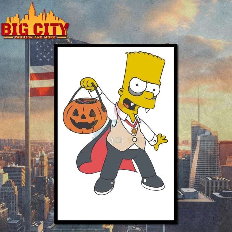Bart Simpson Dracula Costume Trick Or Treat Pumpkin Halloween Shirts