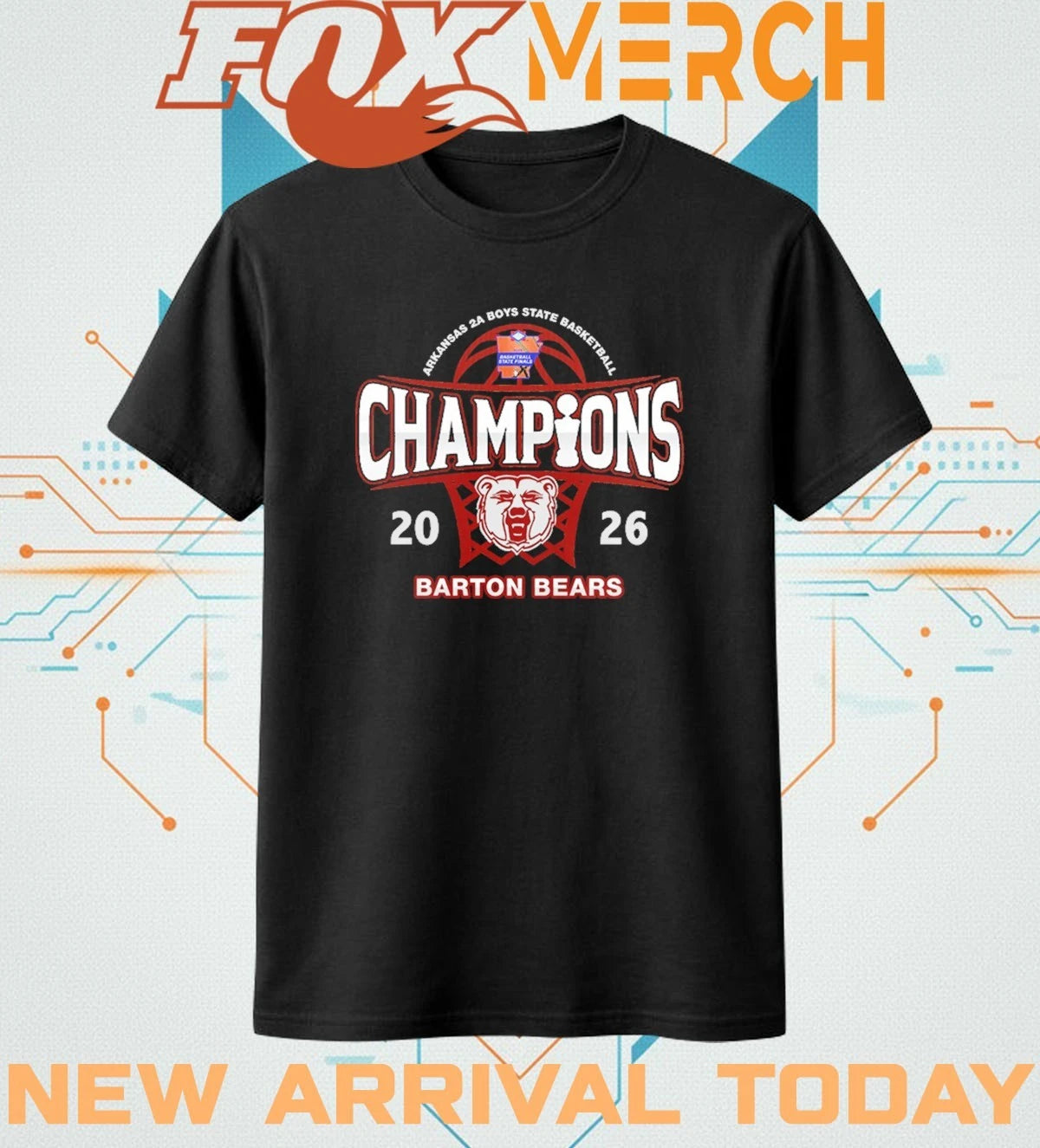 Barton Bears 2026 Arkansas 2A Boys State Basketball Champions t-shirt