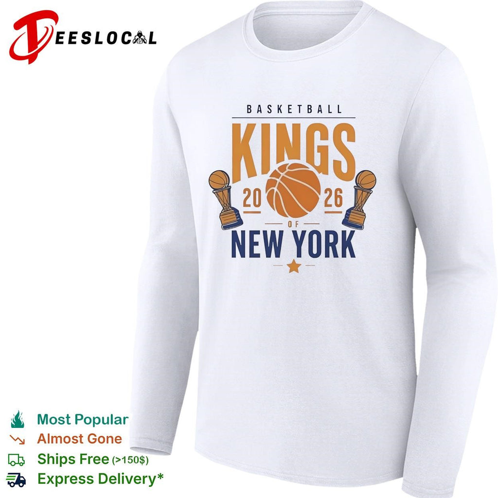 Basketball Kings of New York Knicks 2026 dual trophy logo shirt