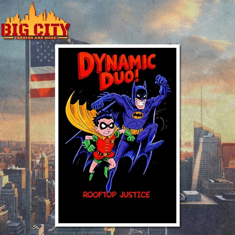 Bat Man Dynamic Duo Rooftop Justice Shirt