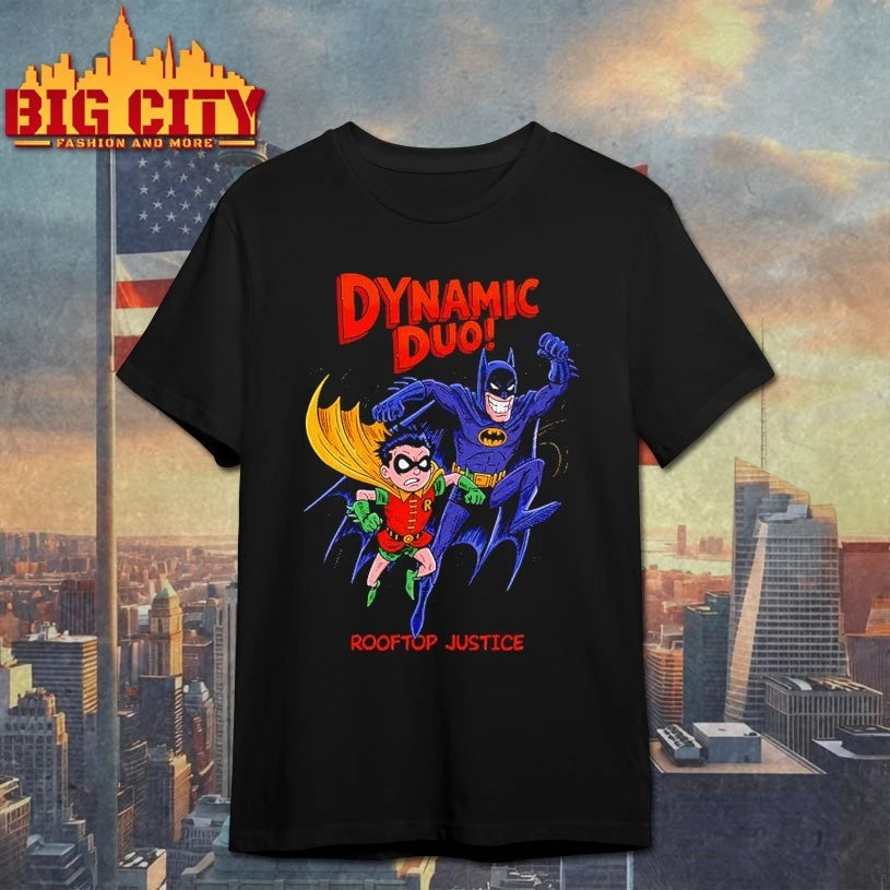 Bat Man Dynamic Duo Rooftop Justice Shirt