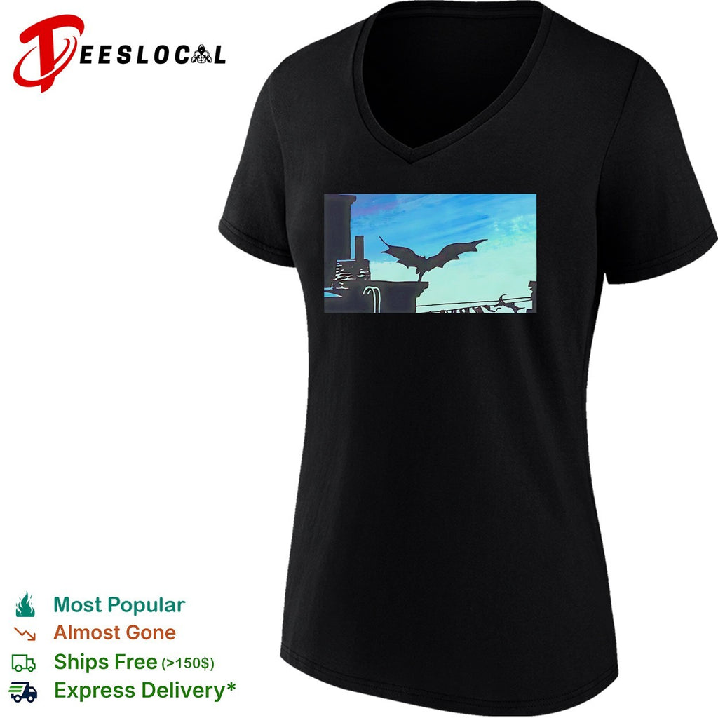 Batman Gotham City silhouette skyline comic book action hero night vigilante shirt