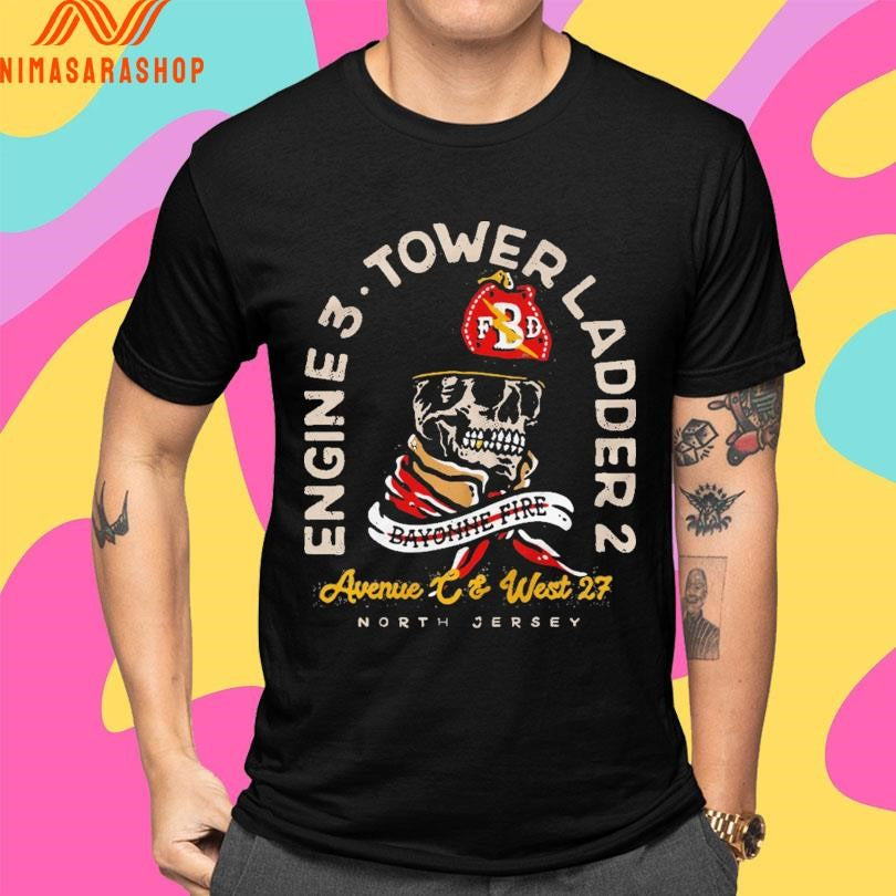 Bayonne Fire Engine 3 Tower Ladder 2 North Jersey Shirts
