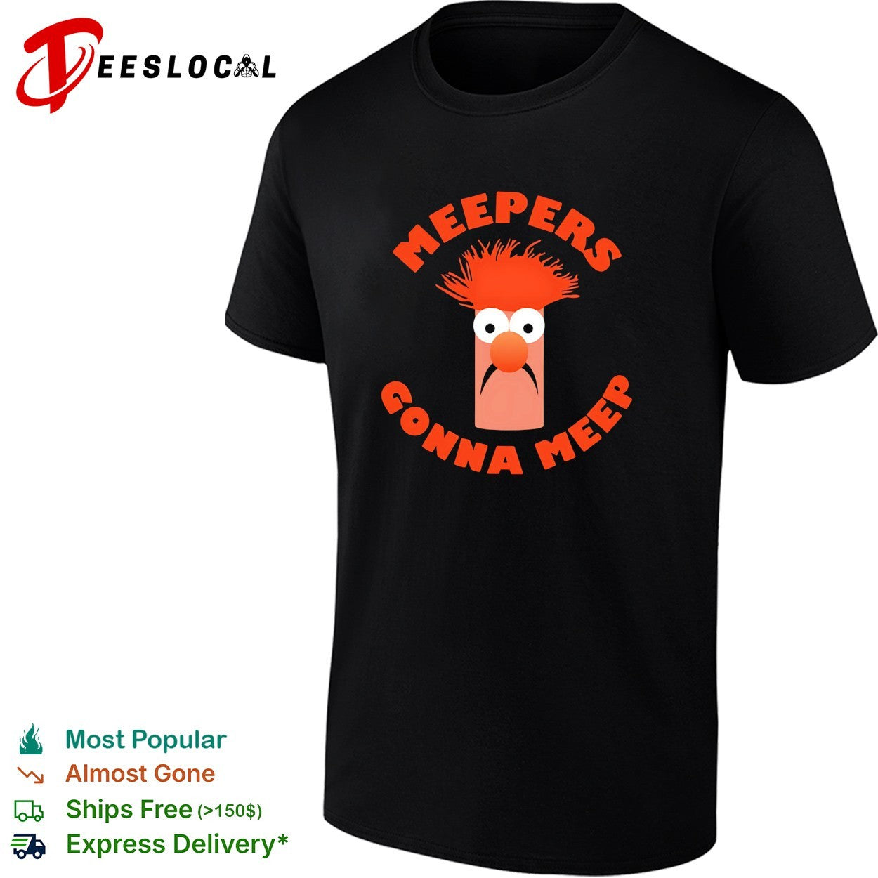 Beaker Muppets meepers gonna meep bold arch text cartoon art shirt