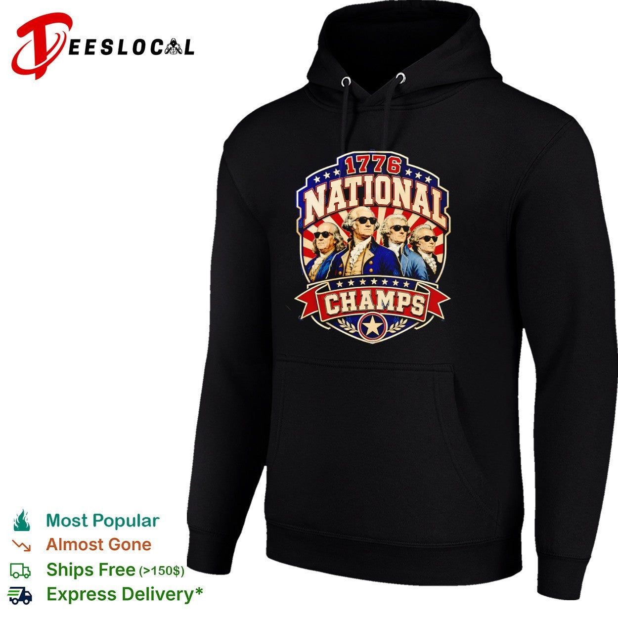Benjamin Franklin George Washington Thomas Jefferson 1776 National Champs shirt