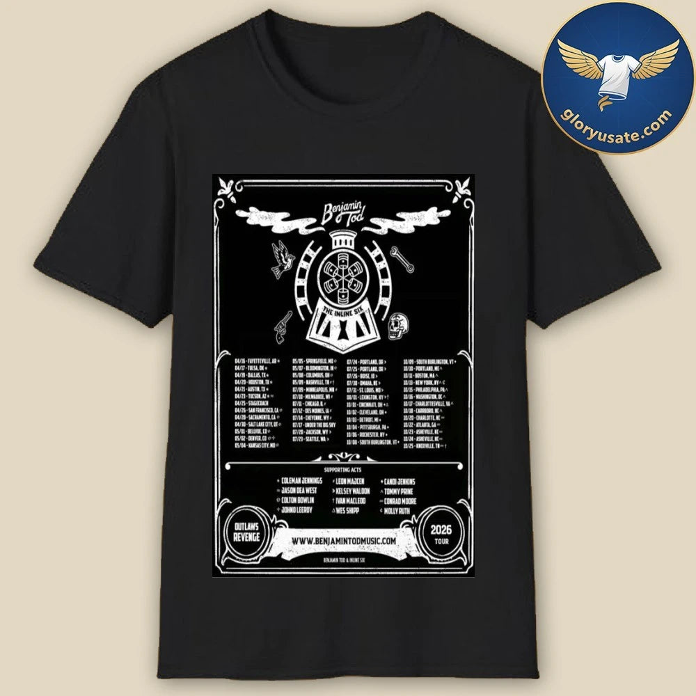 Benjamin Tod &amp; The Inline Six Outlaw’s Revenge Tour 2026 Poster Shirt