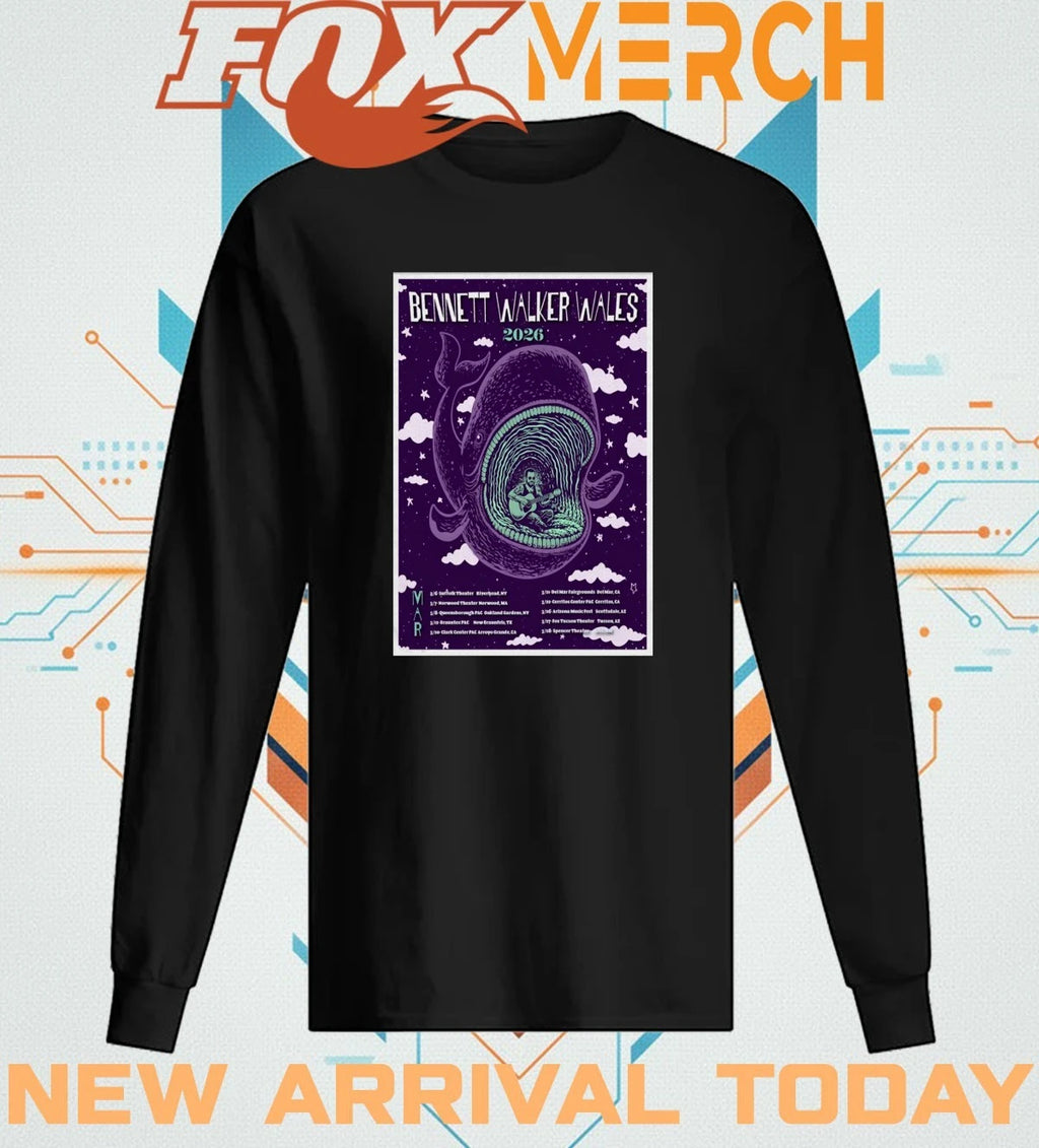 Bennett Walker Wales March 2026 Tour poster t-shirt