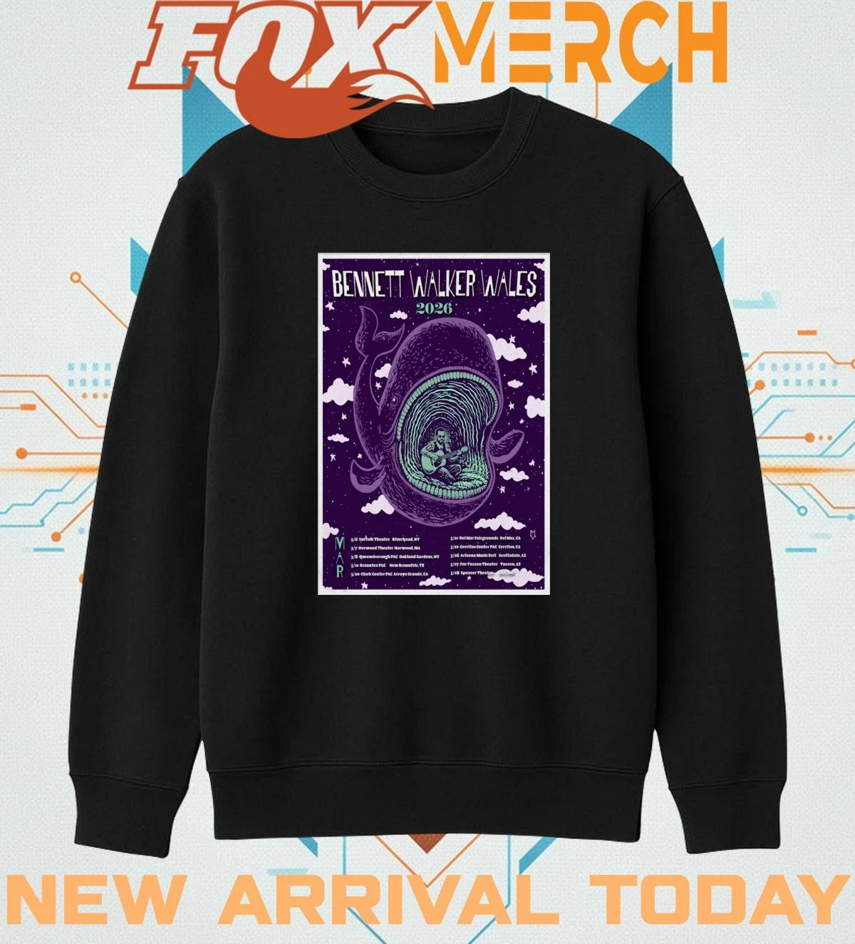 Bennett Walker Wales March 2026 Tour poster t-shirt