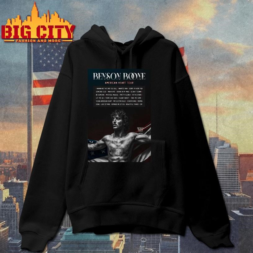 Benson Boone American Heart Tour 2025 Song Poster shirt