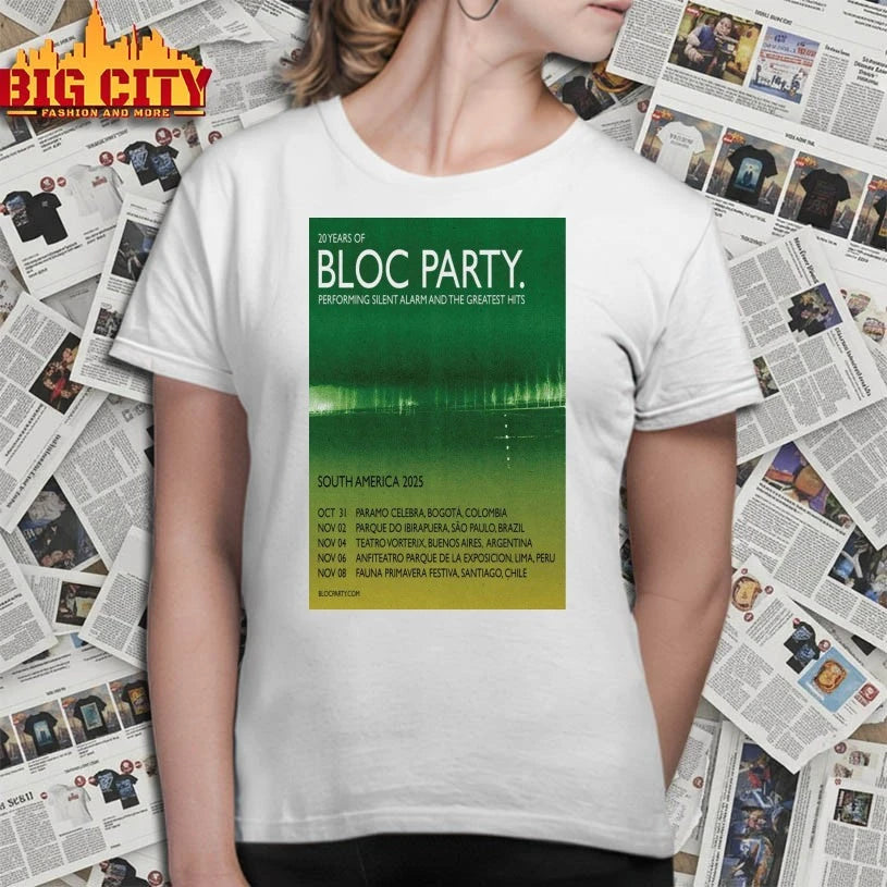 Best Bloc Party Tour South America 2025 Poster Shirts