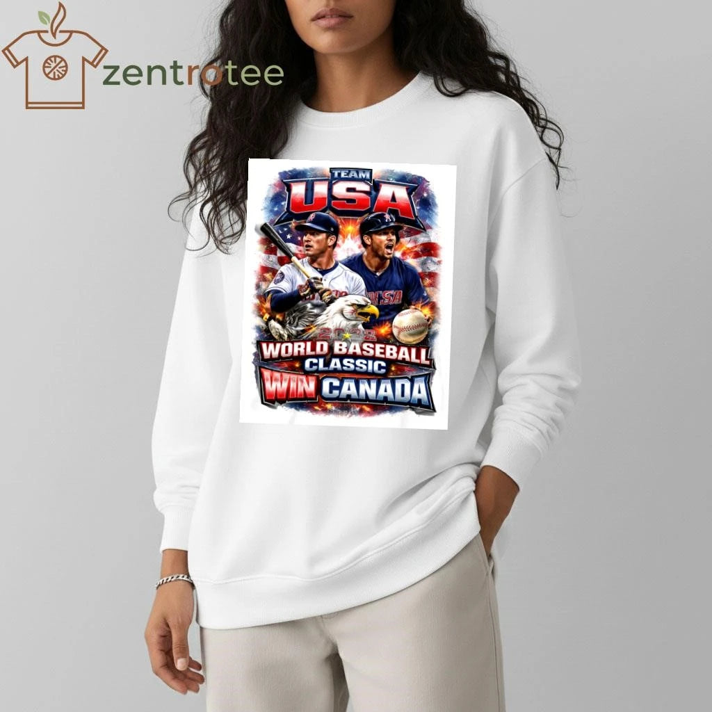 Best Team USA World Baseball Classic 2026 Win Canada Patriotic Baseball Fan T-Shirt