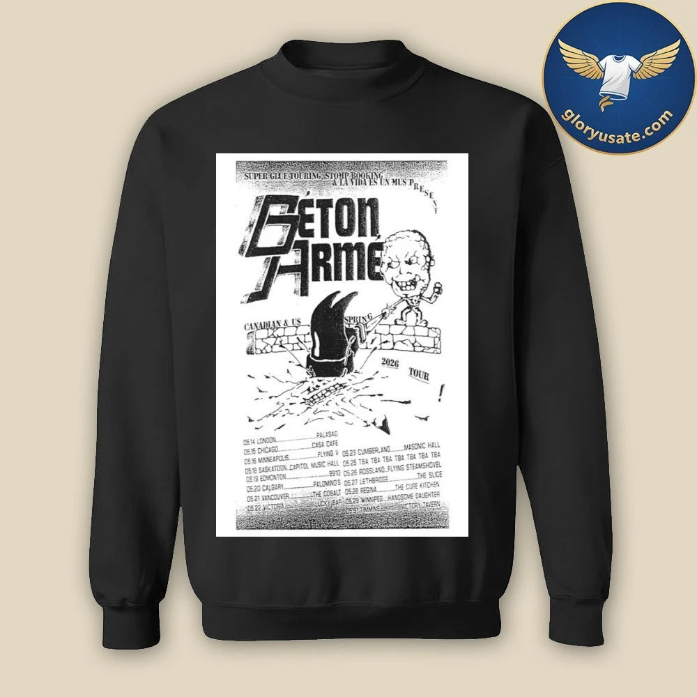 Beton Arme Canadian &amp; US Spring 2026 Tour Poster Shirt