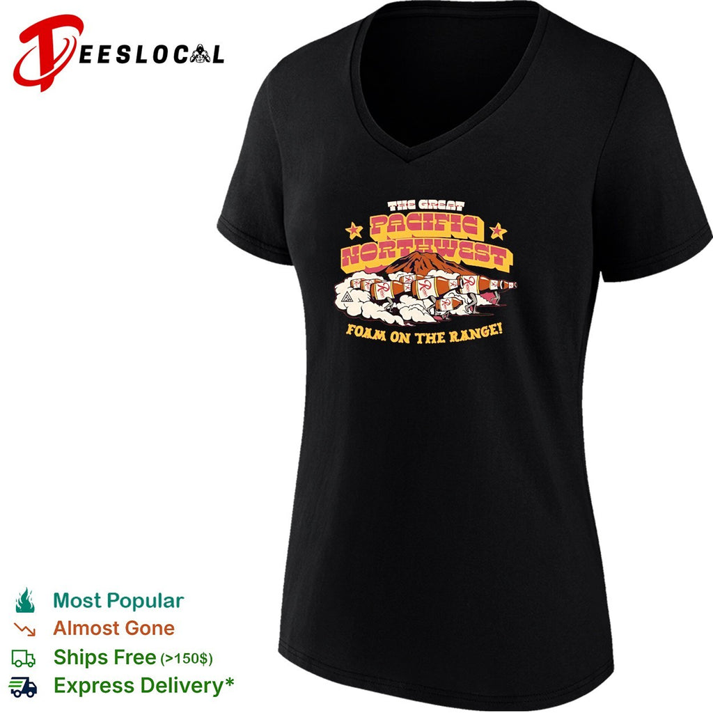 Bigfoot marching the great Pacific Northwest foam on the range shirt
