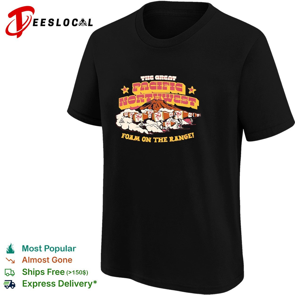Bigfoot marching the great Pacific Northwest foam on the range shirt