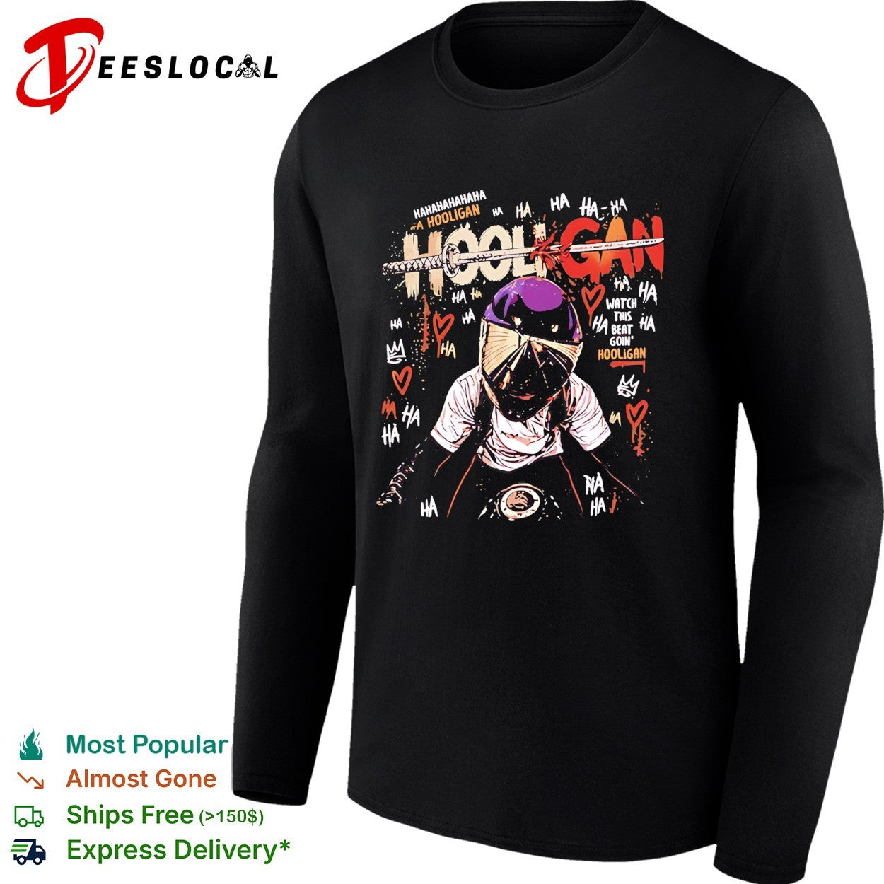 Biker Hooligan watch this beat go in Hooligan vintage shirt