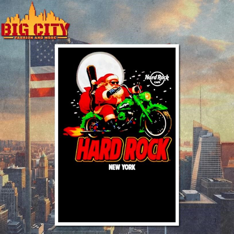 Biker Lights Santa Hard Rock Cafe shirt