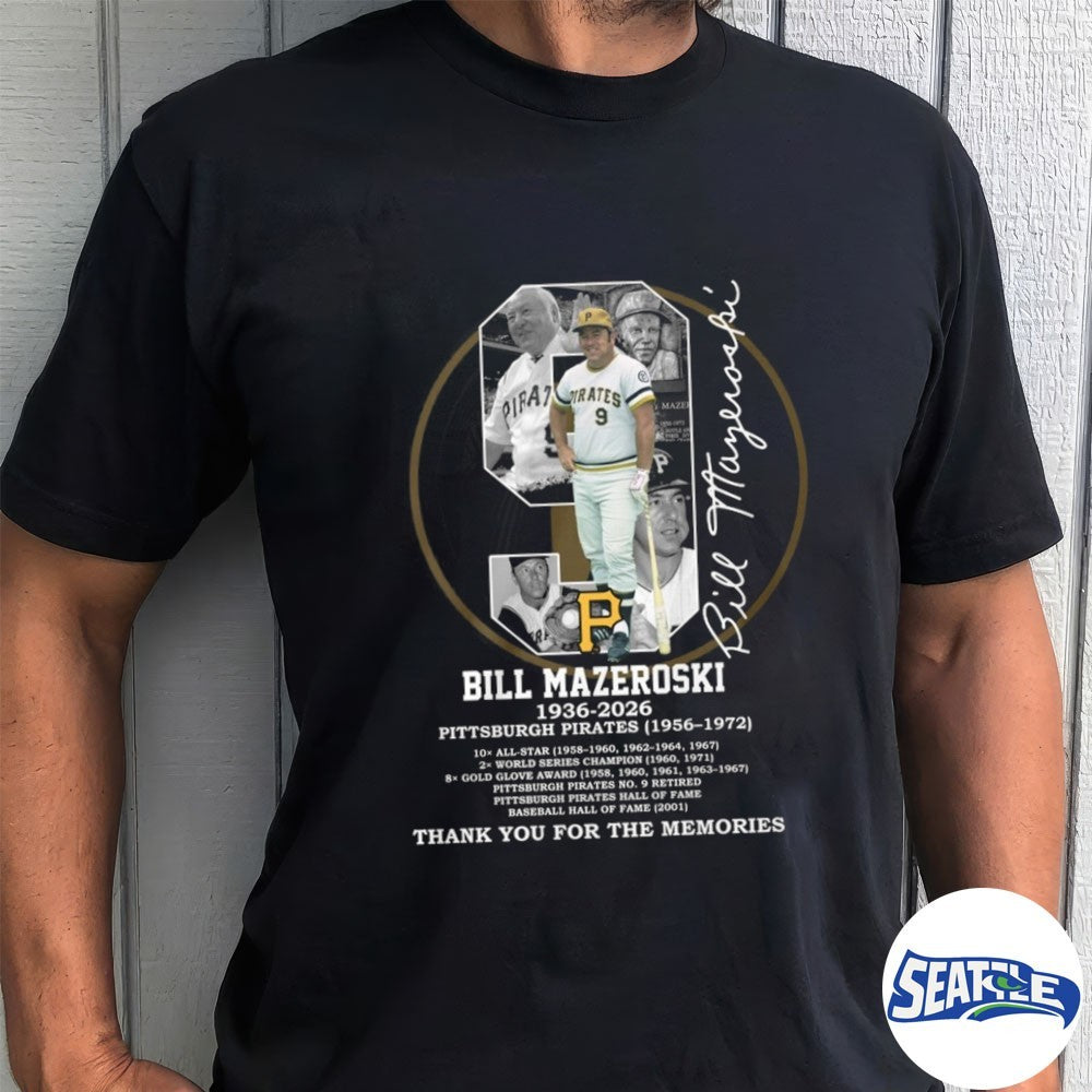 Bill Mazeroski 1936-2026 Signature Pittsburgh Pirates Thank You For The Memories shirt
