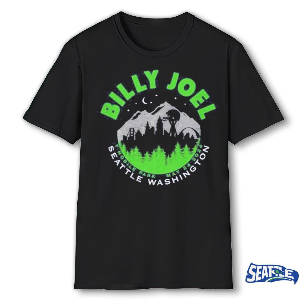 Billy Joel New Special Edition Seattle Wa Skyline 5-24-24 Event Navy shirt