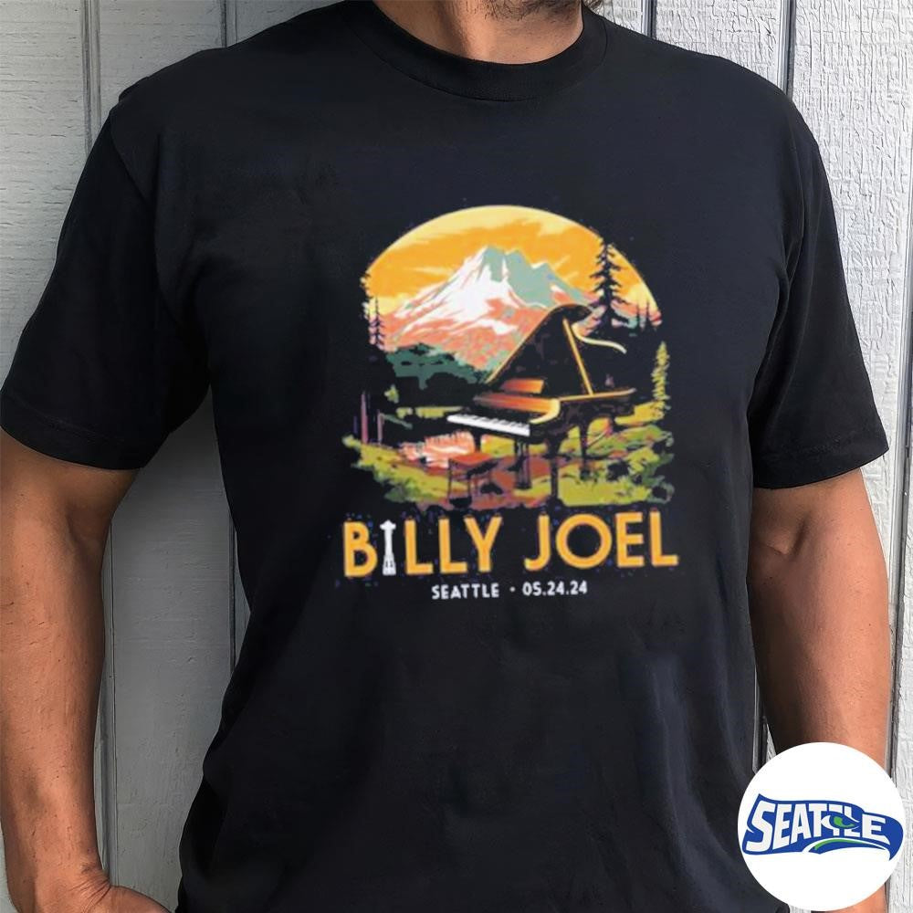 Billy Joel Special Edition Of Seattle Wa 5-24-24 Event Navy Shirt