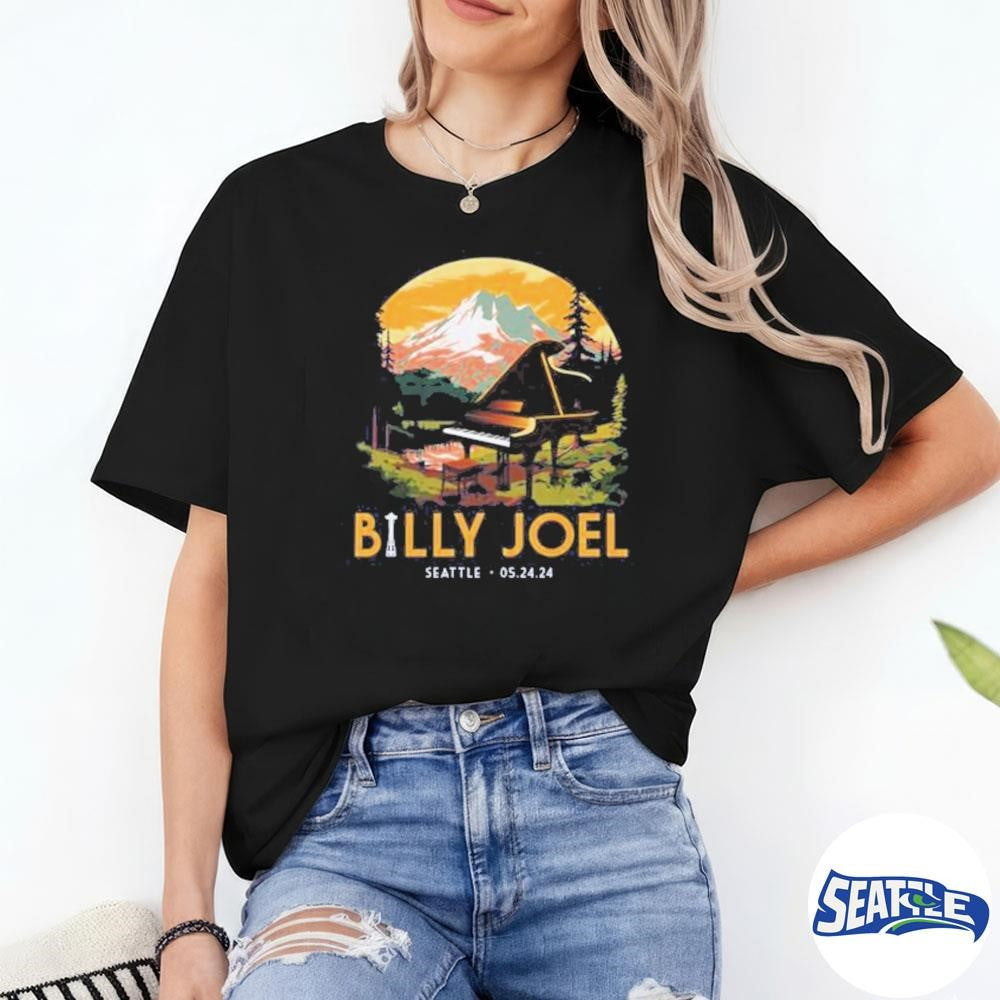 Billy Joel Special Edition Of Seattle Wa 5-24-24 Event Navy Shirt